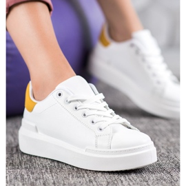Renda Adidași albi pe platformă 4