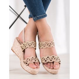 Aclys Sandale cu pană maro 1