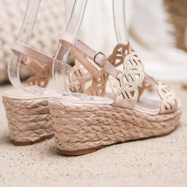 Aclys Sandale cu pană maro 2