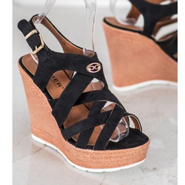 Comer Sandale cu pană la modă negru 1 Comer Sandale cu pană la modă negru 1