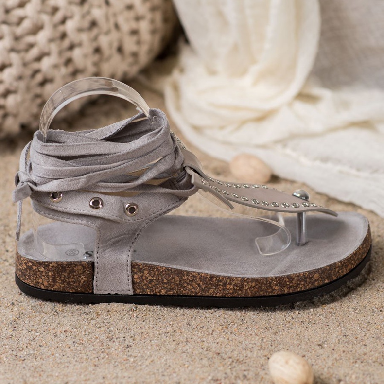 Seastar Sandale cu flip-flops legate gri 2