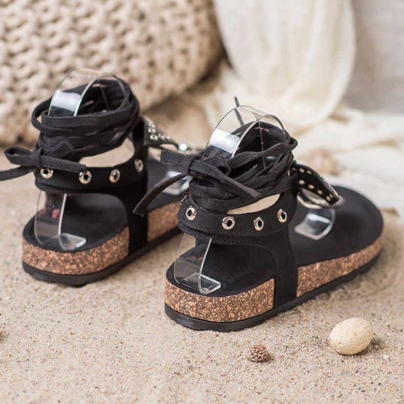 Seastar Sandale cu flip-flops legate negru 1