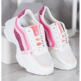 Marquiz Adidași cu inserții de neon alb multicolor 2
