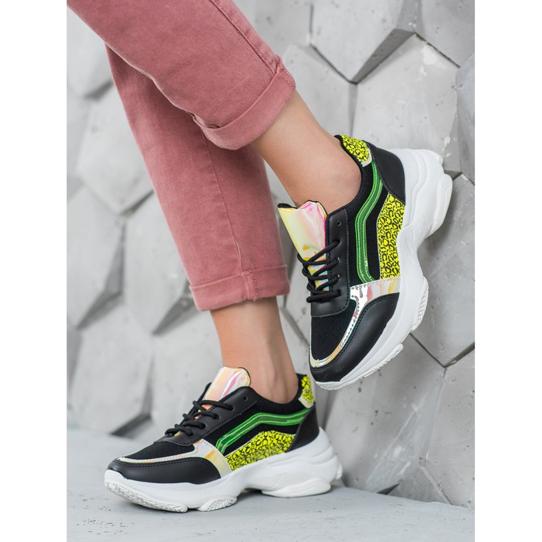 Marquiz Adidași cu inserții de neon negru multicolor 2