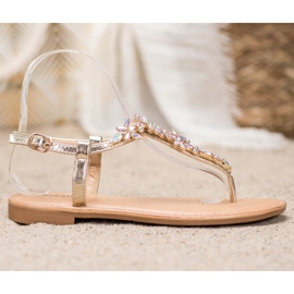 Small Swan Sandale elegante cu zirconiu cubic galben 2 Small Swan Sandale elegante cu zirconiu cubic galben 2