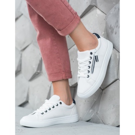 SHELOVET Adidași albi cu fermoar 1