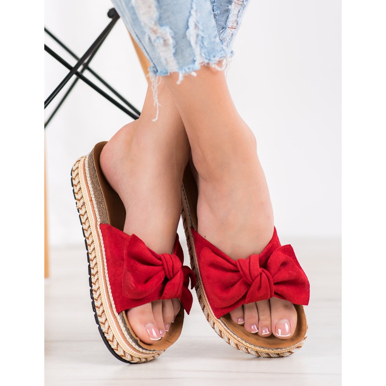 SHELOVET Papuci la modă pe platformă roșu 1