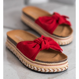 SHELOVET Papuci la modă pe platformă roșu 2