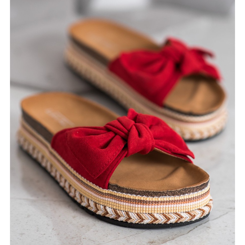 SHELOVET Papuci la modă pe platformă roșu 2