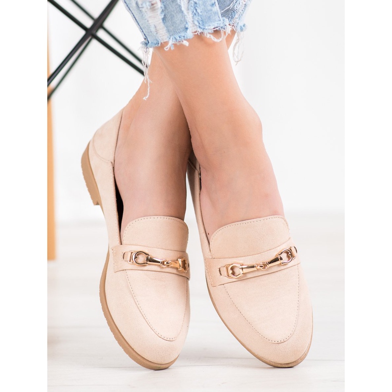 SHELOVET Domnii din piele de căprioară bej 1