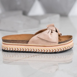 SHELOVET Papuci la modă pe platformă maro 2