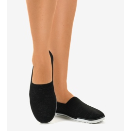 Adidași negri GF-HJS12-1 Lycra Slip-On negru 2