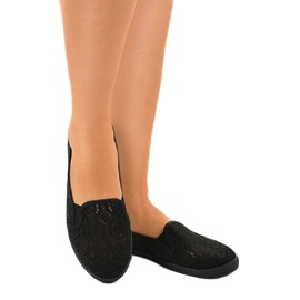 HJ1709 adidași negri, alunecați negru 1 HJ1709 adidași negri, alunecați negru 1