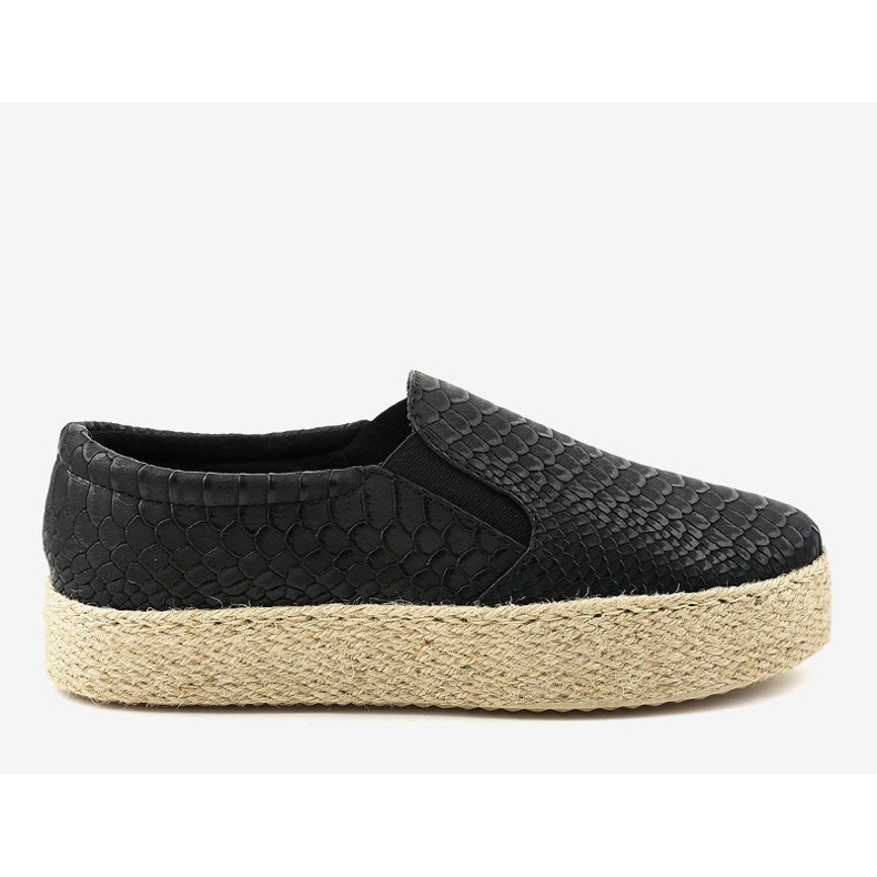 Espadrile alunecoase negre 6140 negru 2