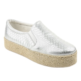 Espadrile slip-on argintii 6140 gri 1