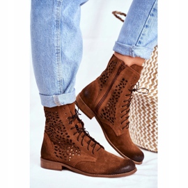 Nicole Cizme Meridan din piele cămilă pentru femei maro 1