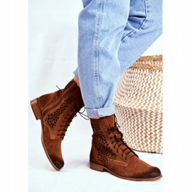 Nicole Cizme Meridan din piele cămilă pentru femei maro 2