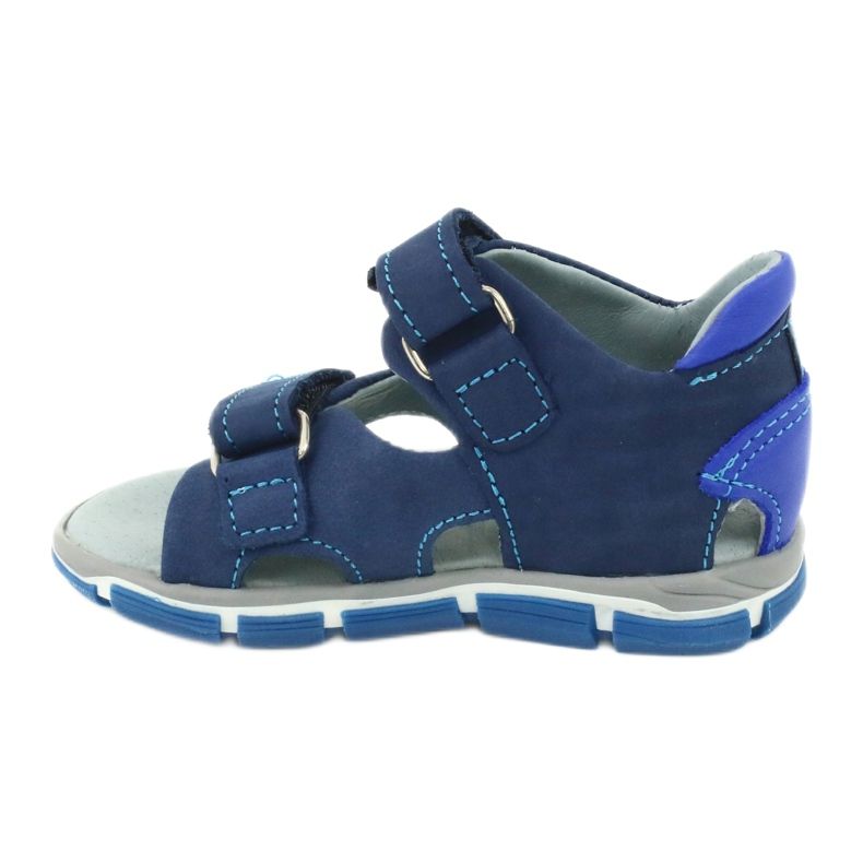 Mazurek Băieți din piele cu albastru bleumarin Velcro 314 1
