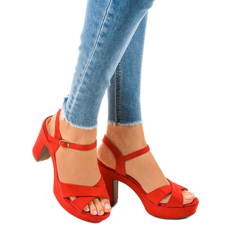 Sandale roșii pe stâlp JC15017 roșu 1 Sandale roșii pe stâlp JC15017 roșu 1