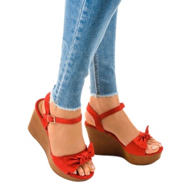 Sandale roșii din piele de căprioară HY8542 roșu 1