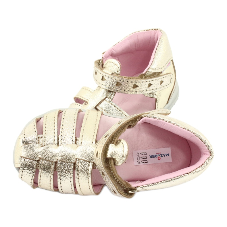 Sandale din piele aurie Mazurek 245 de aur 4 Sandale din piele aurie Mazurek 245 de aur 4