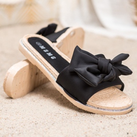 SHELOVET Papuci negri cu stil negru 1