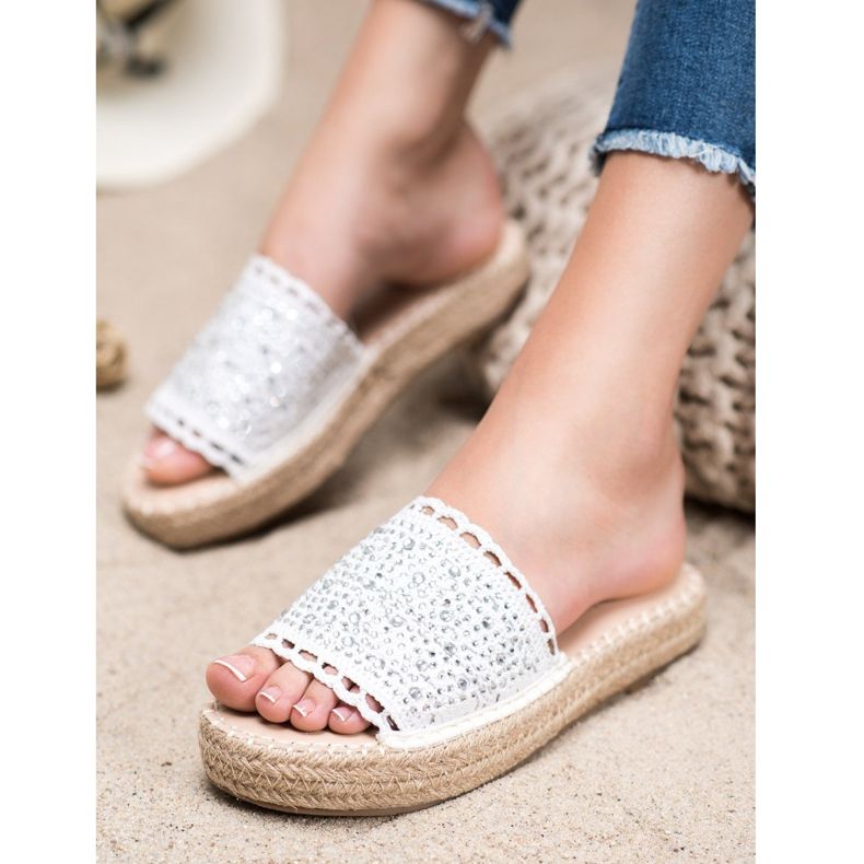 Small Swan Papuci Cu Cristale alb 2