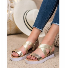 SHELOVET Sandale de aur cu elastice 1