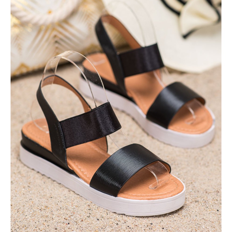 SHELOVET Sandale negre pe platformă negru 1