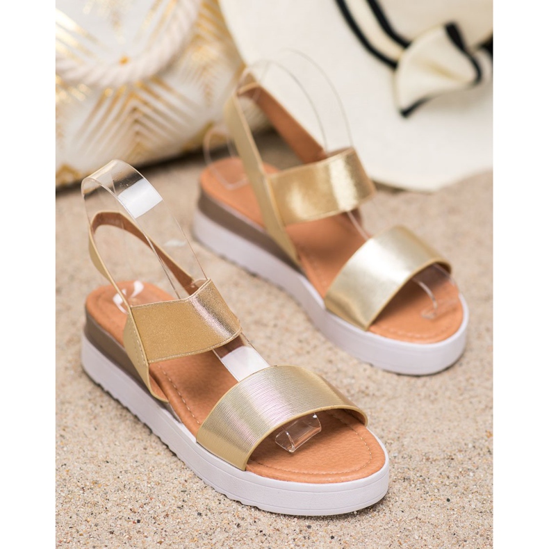 SHELOVET Sandale de aur pe platformă 2