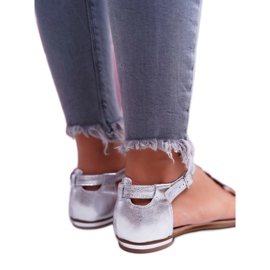Sandale pentru femei Piele plată Argintiu Nicole 2403 Melbourne gri 3
