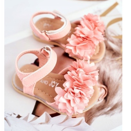 FRROCK Sandale pentru copii cu velcro strălucitor roz Milena 1