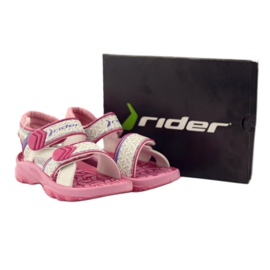 Rider Sandale pentru copii albi roz pentru Velcro 80608 5 Rider Sandale pentru copii albi roz pentru Velcro 80608 5