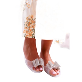 Lu Boo | Balerini din cauciuc Meliski Bow White Cindela incolor 2