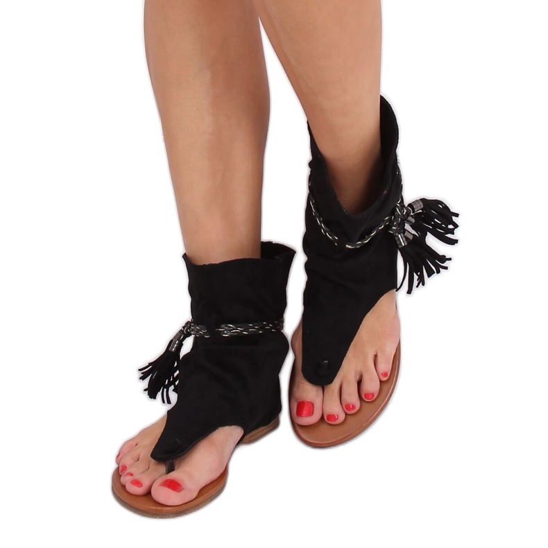 SEA Sandale de damă Flip-flops With a Shank Black SL1011 Madrit negru 4