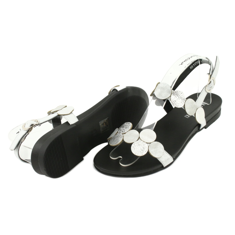 M.Daszyński Sandale argintii Daszyński MR1958-1 cu cercuri 2 M.Daszyński Sandale argintii Daszyński MR1958-1 cu cercuri 2