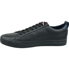 Încălțăminte Tommy Hilfiger Flag Detail Sneaker din piele M FM0FM02576 Bds negru 1