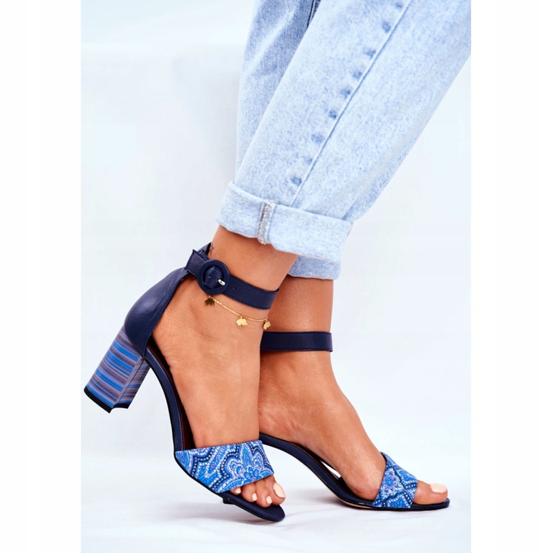 Sandale de damă Piele Maciejka Piele Albastru bleumarin 04235-17 / 00-5 albastru marin 2