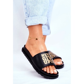 ADY Papuci de damă nu renunță niciodată2 Gold Black negru 1 ADY Papuci de damă nu renunță niciodată2 Gold Black negru 1