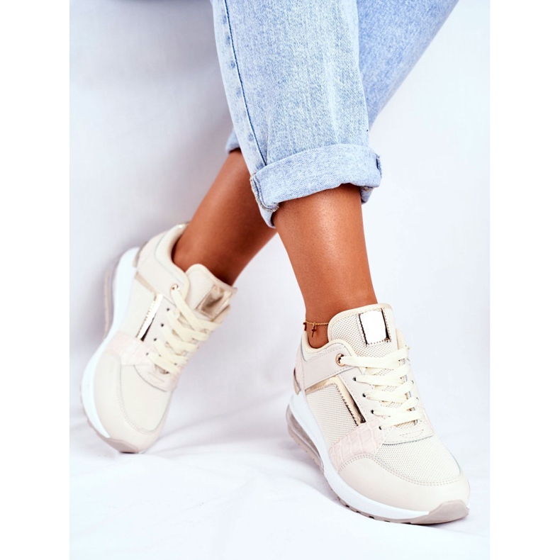 ADY Adidași sport pentru femei Beige Sparks bej 1