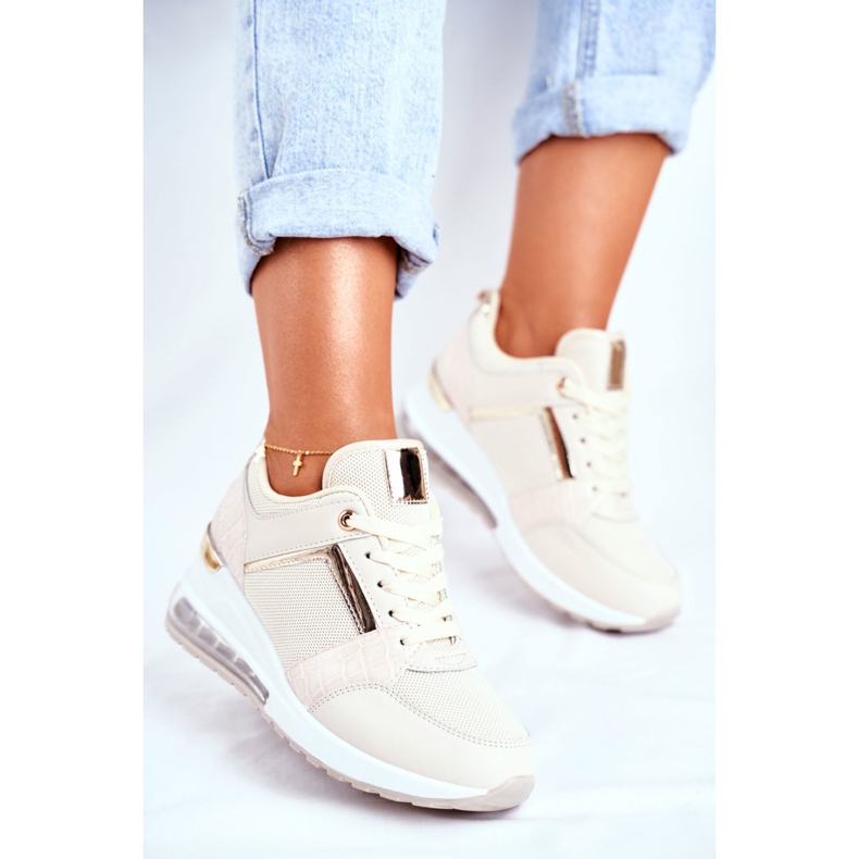 ADY Adidași sport pentru femei Beige Sparks bej 2