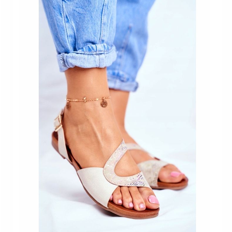 S.Barski Sandale pentru femei Flat Beige Barski Strongby bej 1