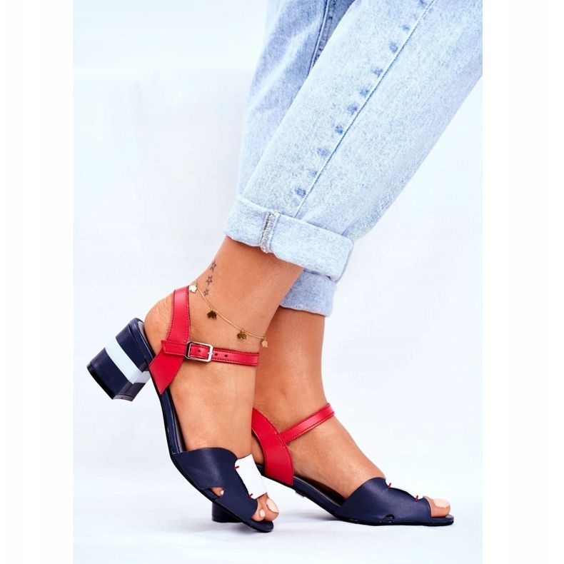 Sandale de damă Piele Maciejka Piele Albastru bleumarin 04120-17 / 00-5 albastru marin 1