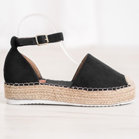 SHELOVET Espadrile deschise negru 2 SHELOVET Espadrile deschise negru 2