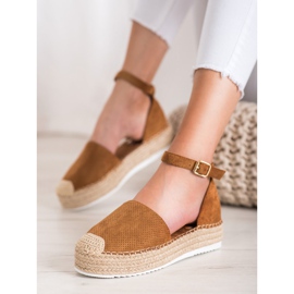 SHELOVET Espadrile deschise maro 1 SHELOVET Espadrile deschise maro 1