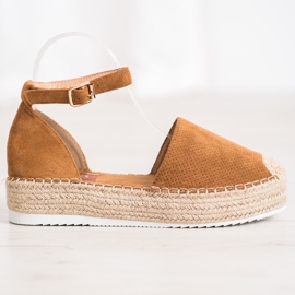 SHELOVET Espadrile deschise maro 2 SHELOVET Espadrile deschise maro 2