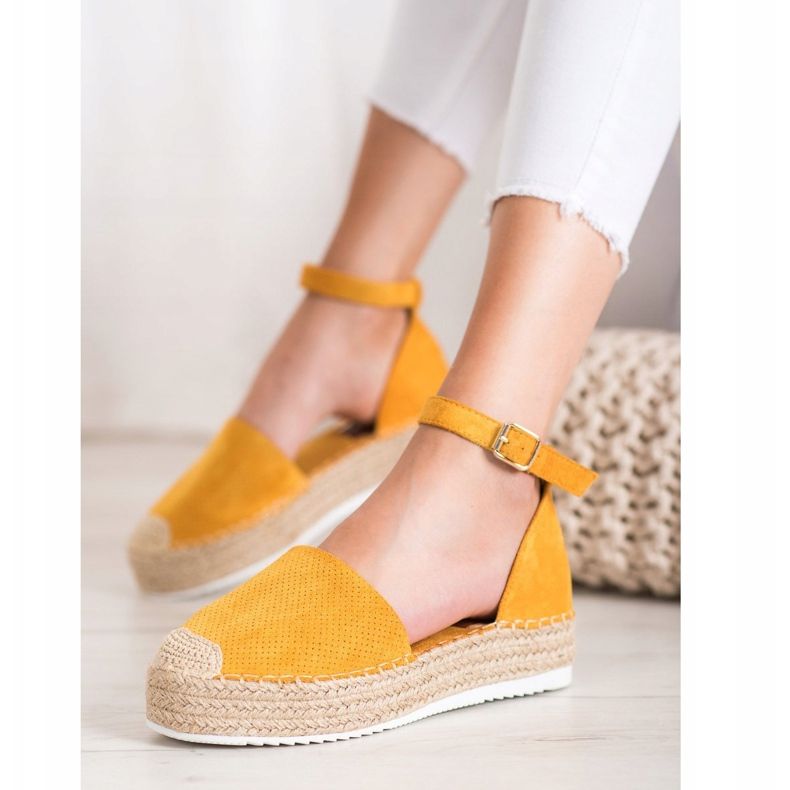 SHELOVET Espadrile deschise galben 2