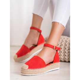 SHELOVET Espadrile deschise roșu 1 SHELOVET Espadrile deschise roșu 1
