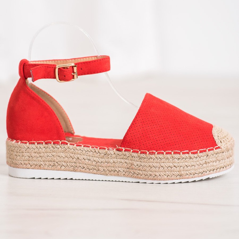 SHELOVET Espadrile deschise roșu 2 SHELOVET Espadrile deschise roșu 2