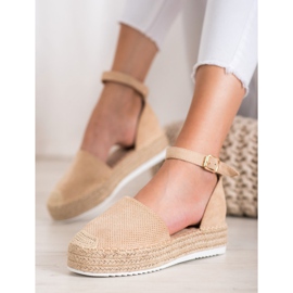 SHELOVET Espadrile deschise maro 1